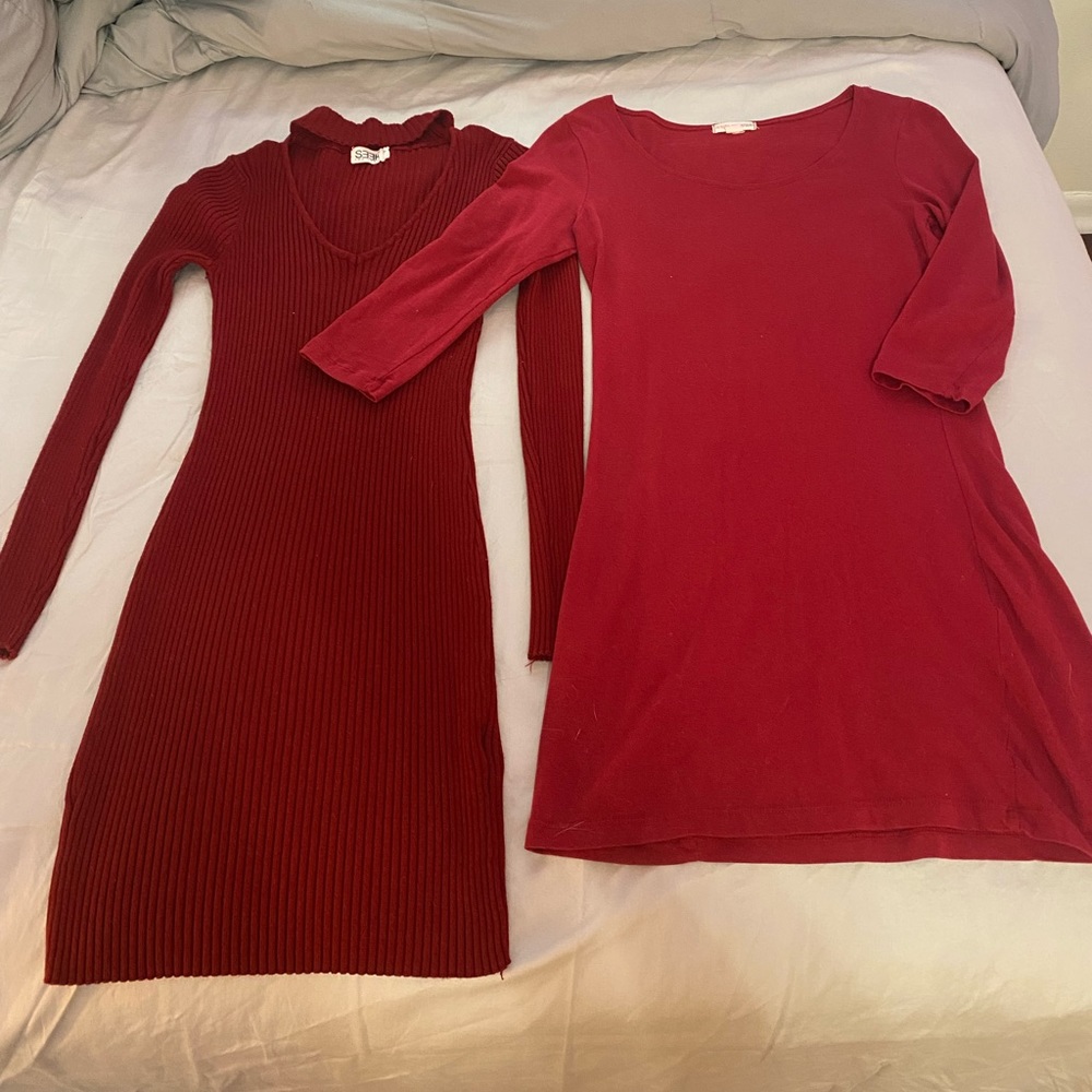 Two red dresses
